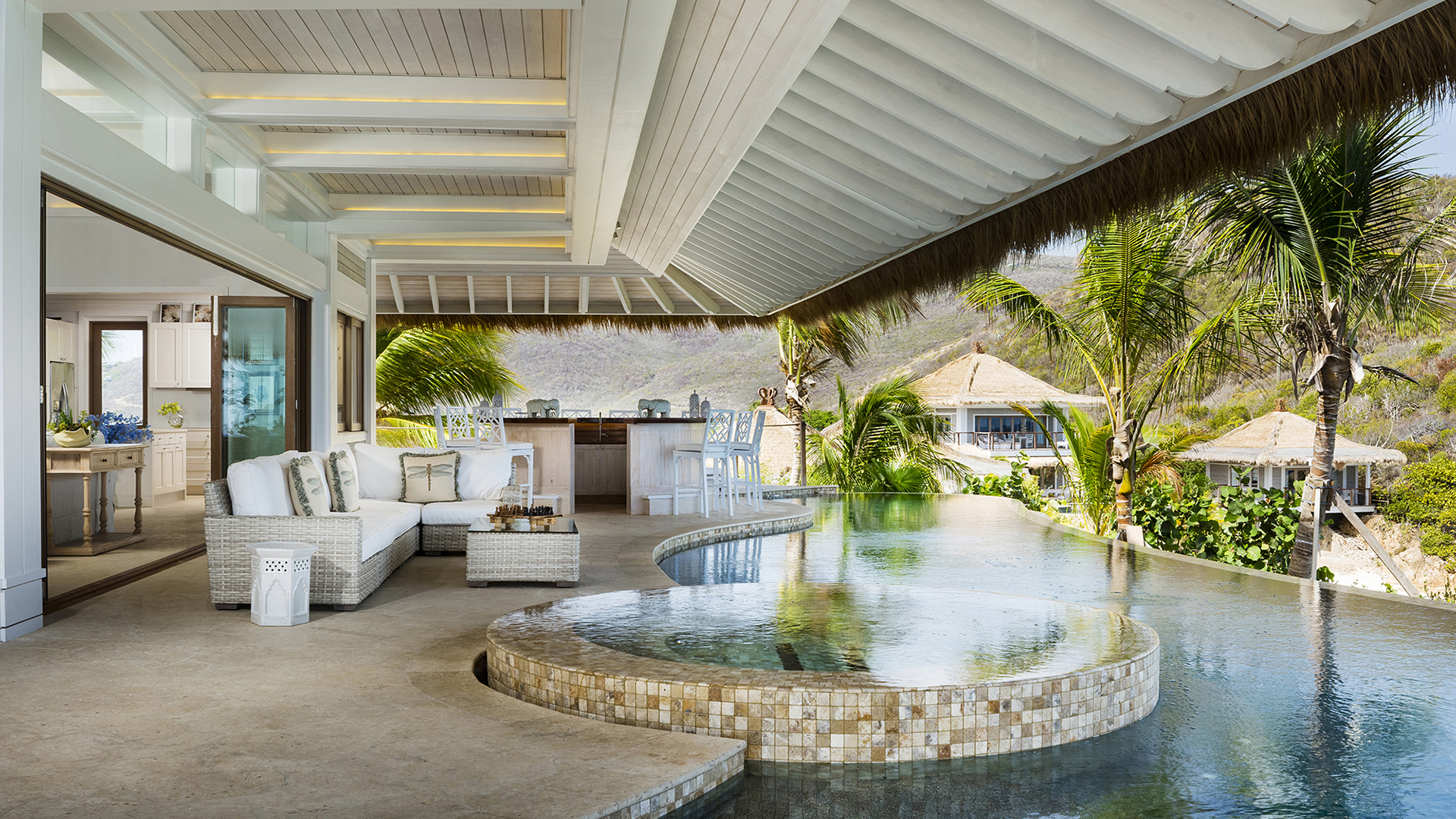 Caribbean, British Virgin Islands, Moskito Island, Headland house ground floor
