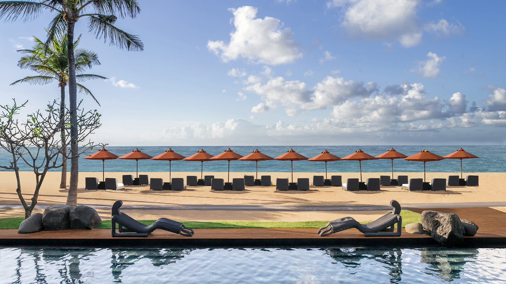  Worldwide, Indonesia, The St. Regis Bali Resort, View of the beach from Kayuputi Restaurant