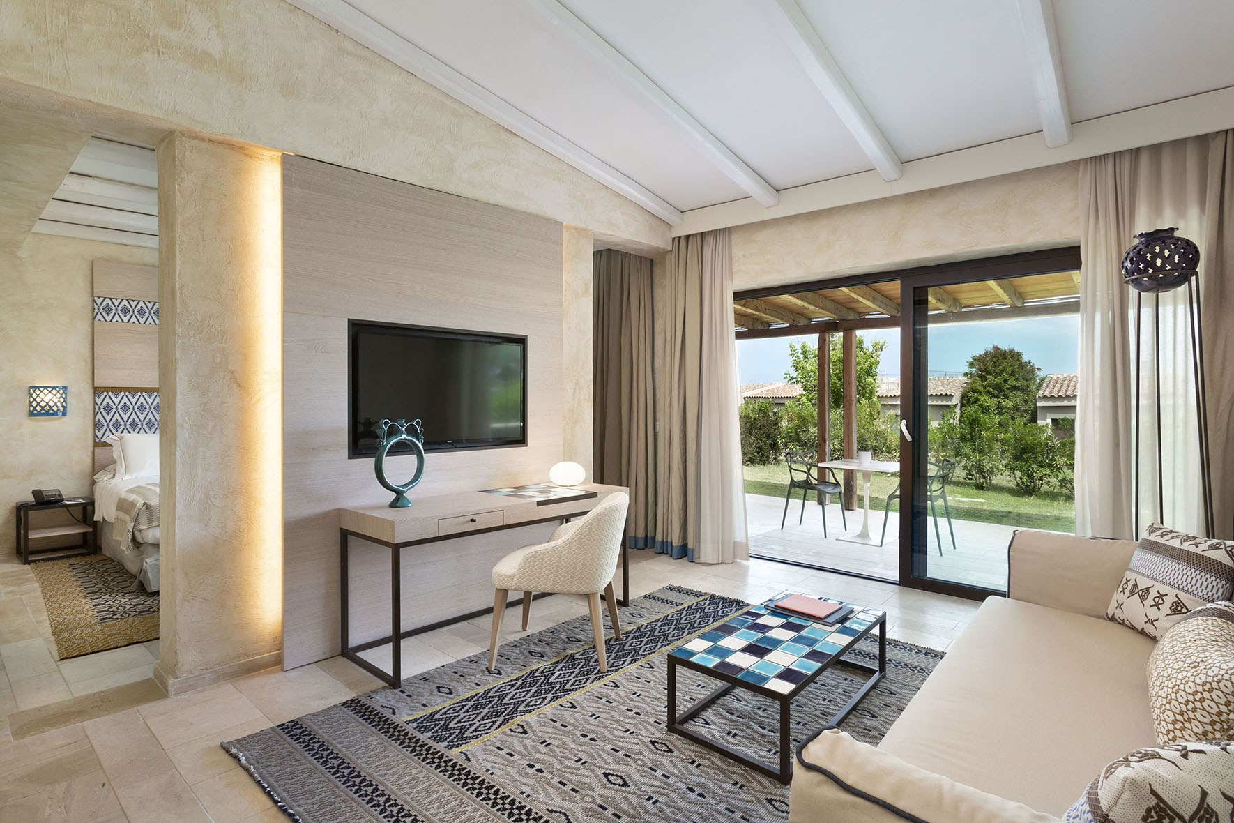 Europe, Italy, Baglioni Resort Sardinia Rooftop Terrace Suite Living Suite