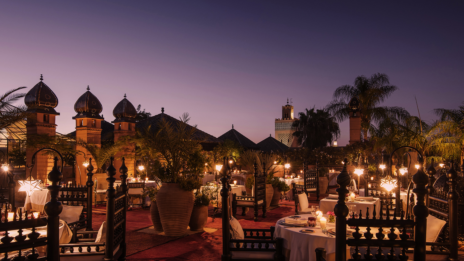 Europe and North Africa, Morocco, Marrakech, La Sultana Marrakech, Rooftop restaurant
