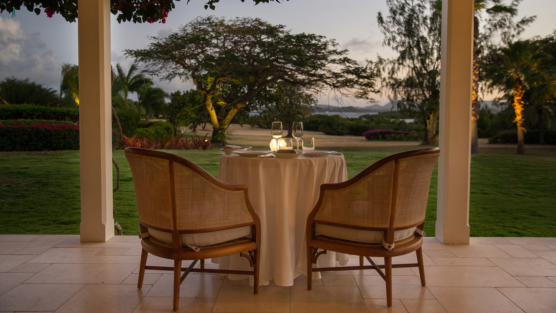 Caribbean, Antigua, Jumby Bay, Estate Patio