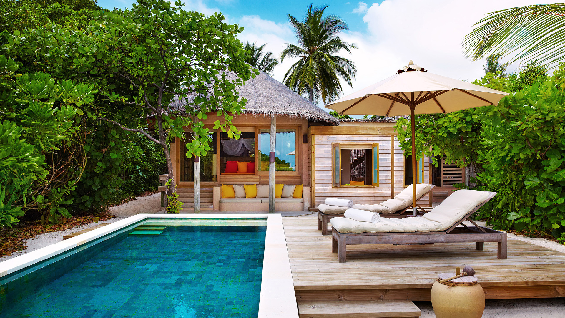 Indian Ocean, Maldives, Six Senses Laamu, Family Villa with pool