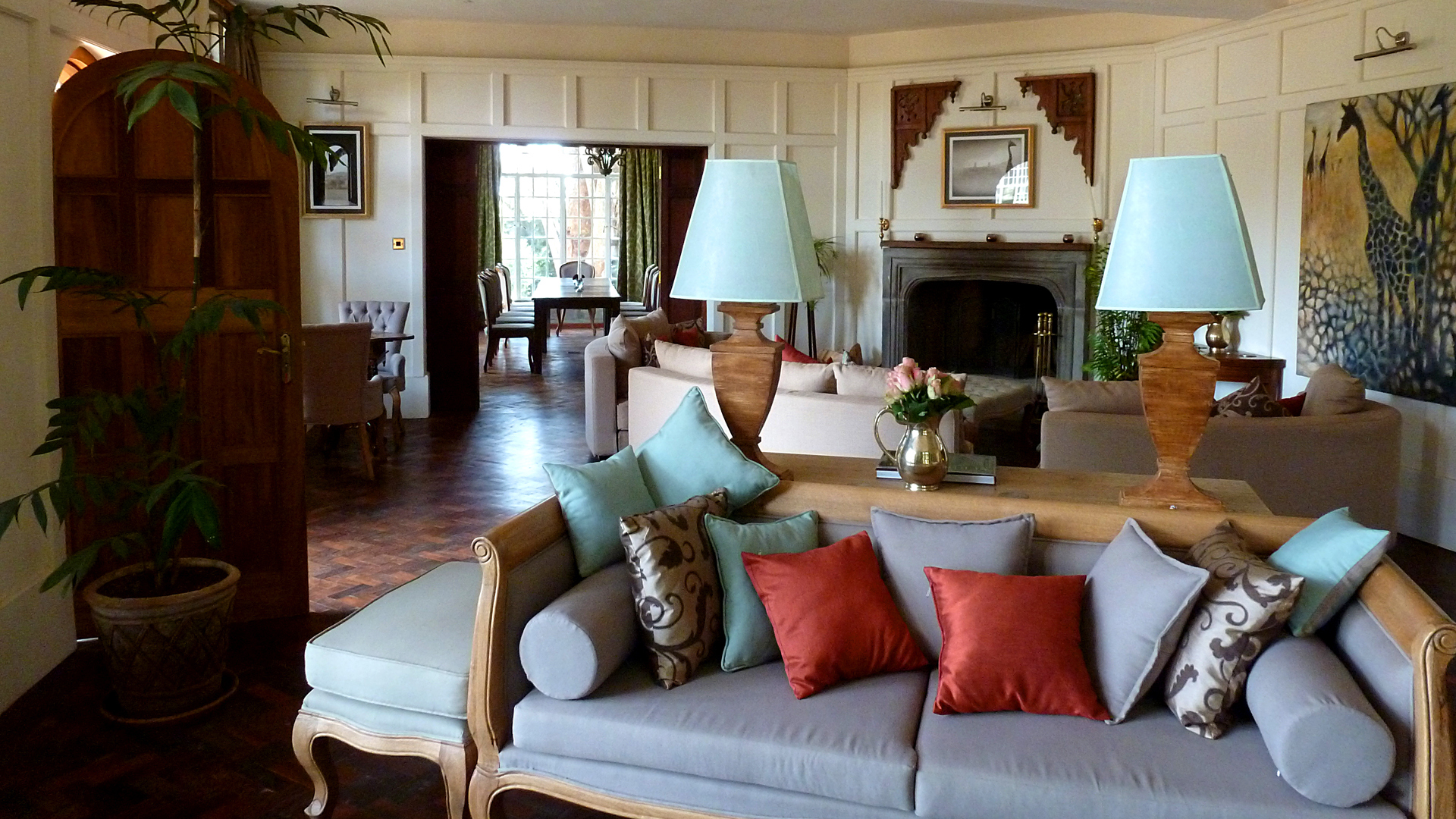 Africa, Kenya, Giraffe manor, Lounge