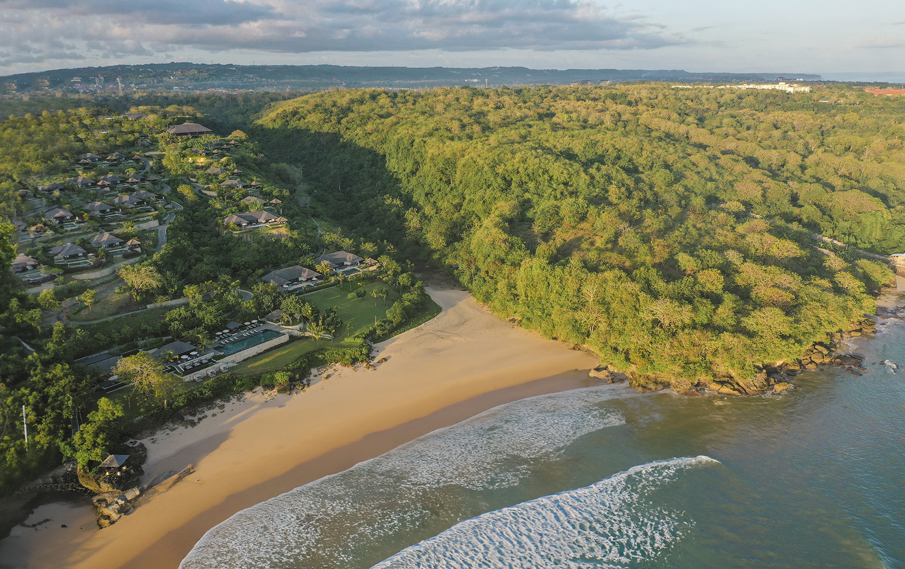 Asia, Indonesia, Bali, Raffles Bali Aerial view of the beach 