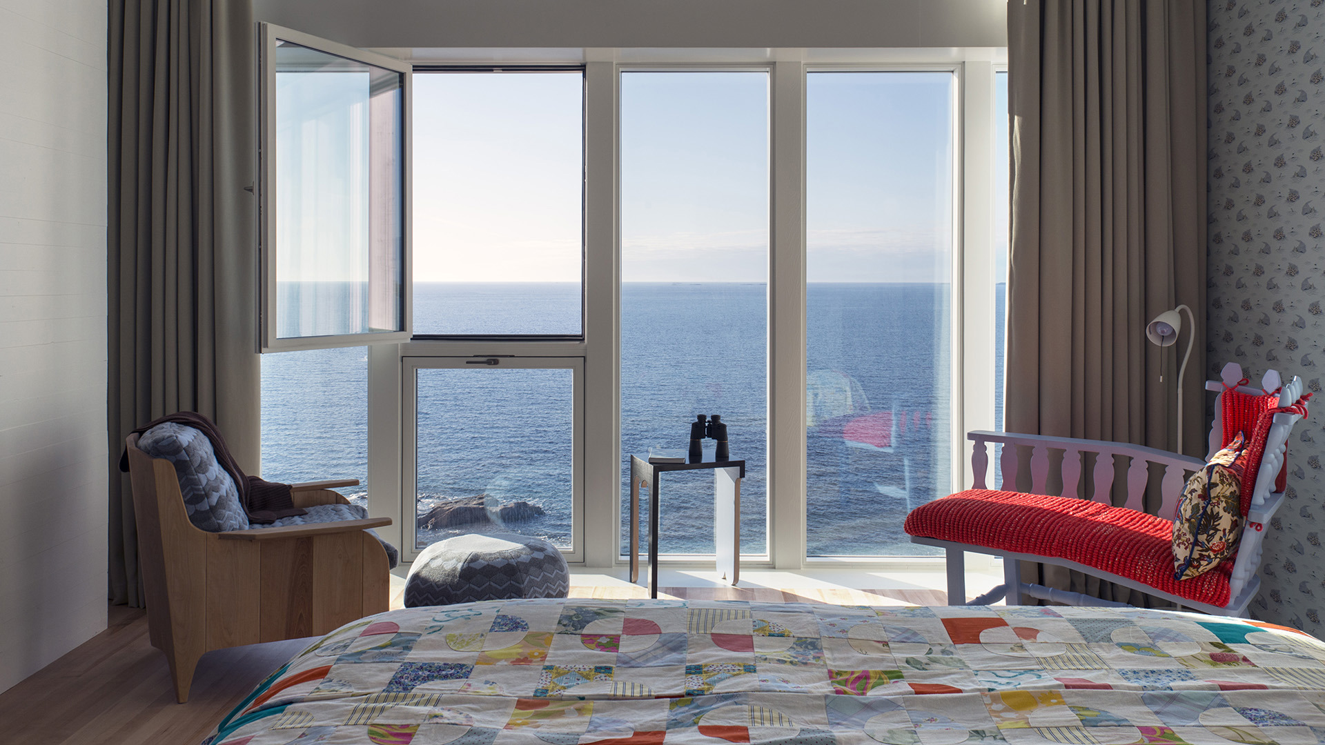  North America & Canada, Canada, Newfoundland, Fogo Island Inn, Bedroom View