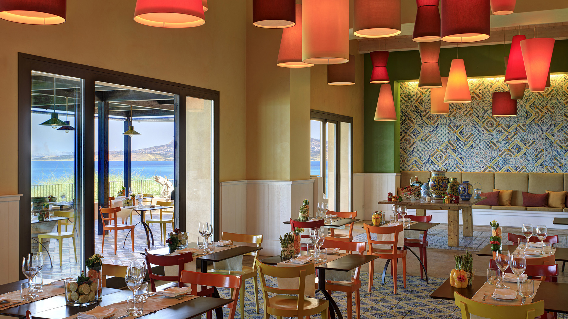 Europe, Italy, Sicily, Verdura Resort - A Rocco Forte Hotel, Trattoria Liola Restaurant