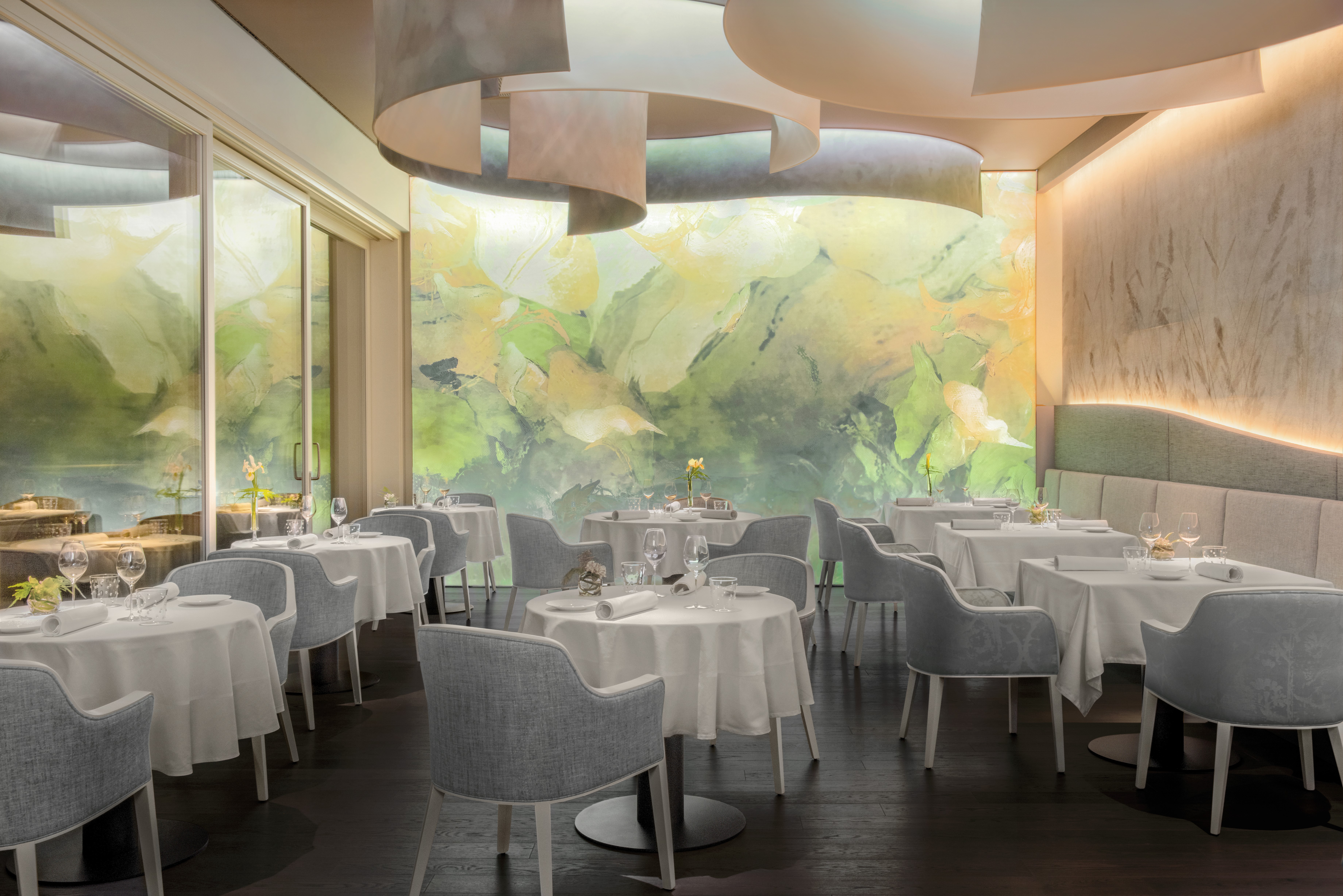 Europe, Italy, Lefay Resort & SPA Lago di Garda, Gramen restaurant indoors