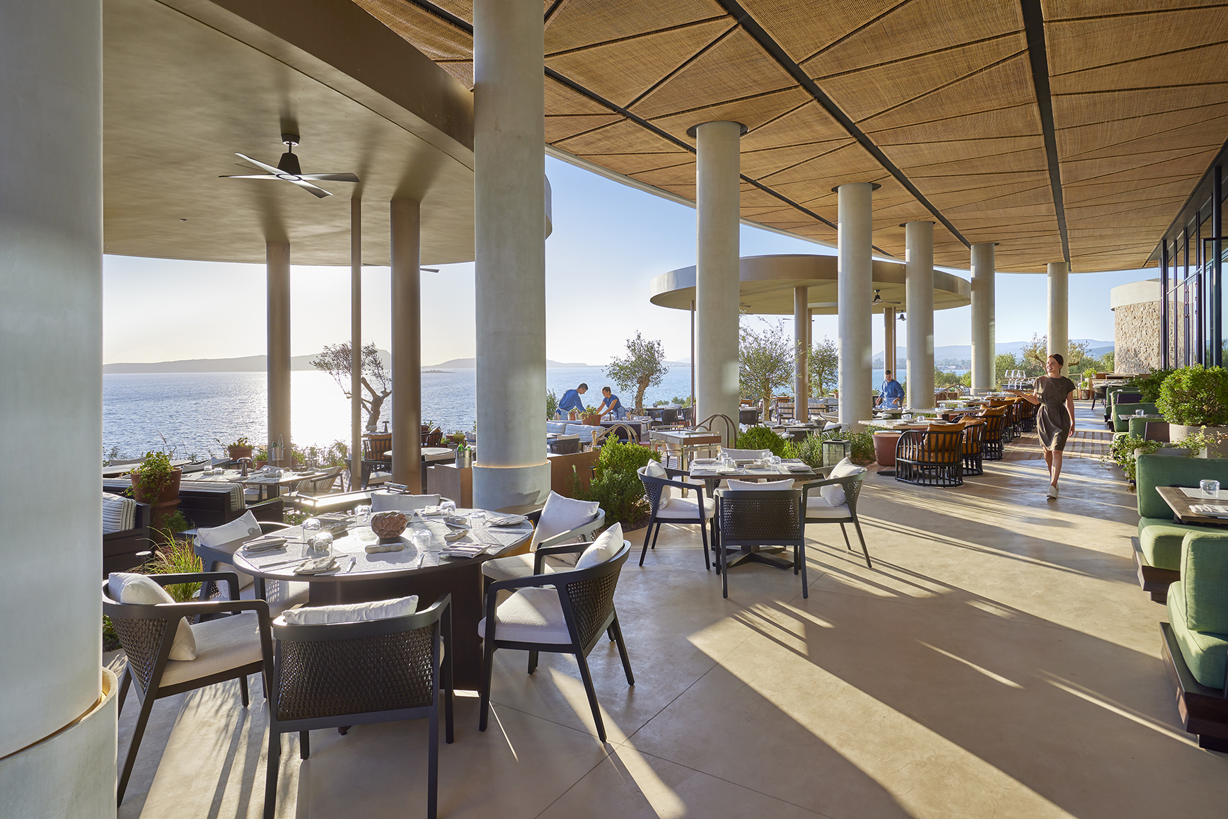 Europe, Greece, Mandarin Oriental Costa Navarino, Oliviera restaurant