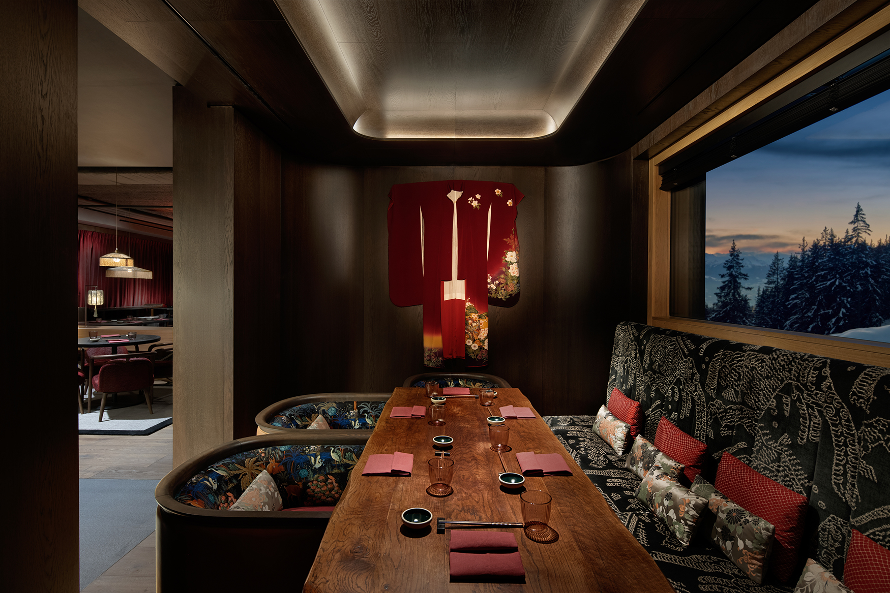 Ski & Snow, Europe, Switzerland, Crans-Montana, Six Senses Crans-Montana, Byakko private dining room 