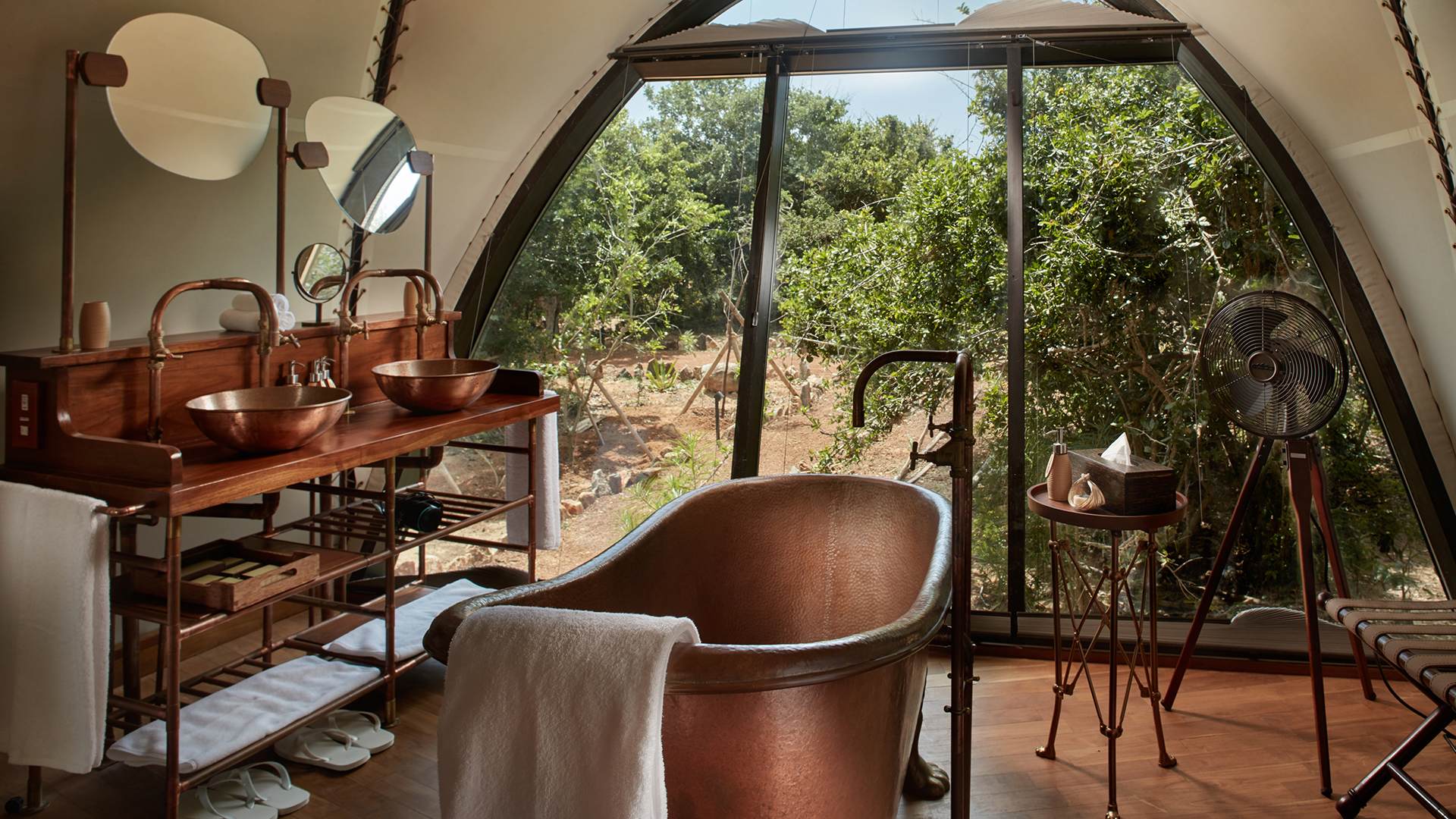  Worldwide, Sri Lanka, Wild Coast Tented Lodge, Cocoon bathroom