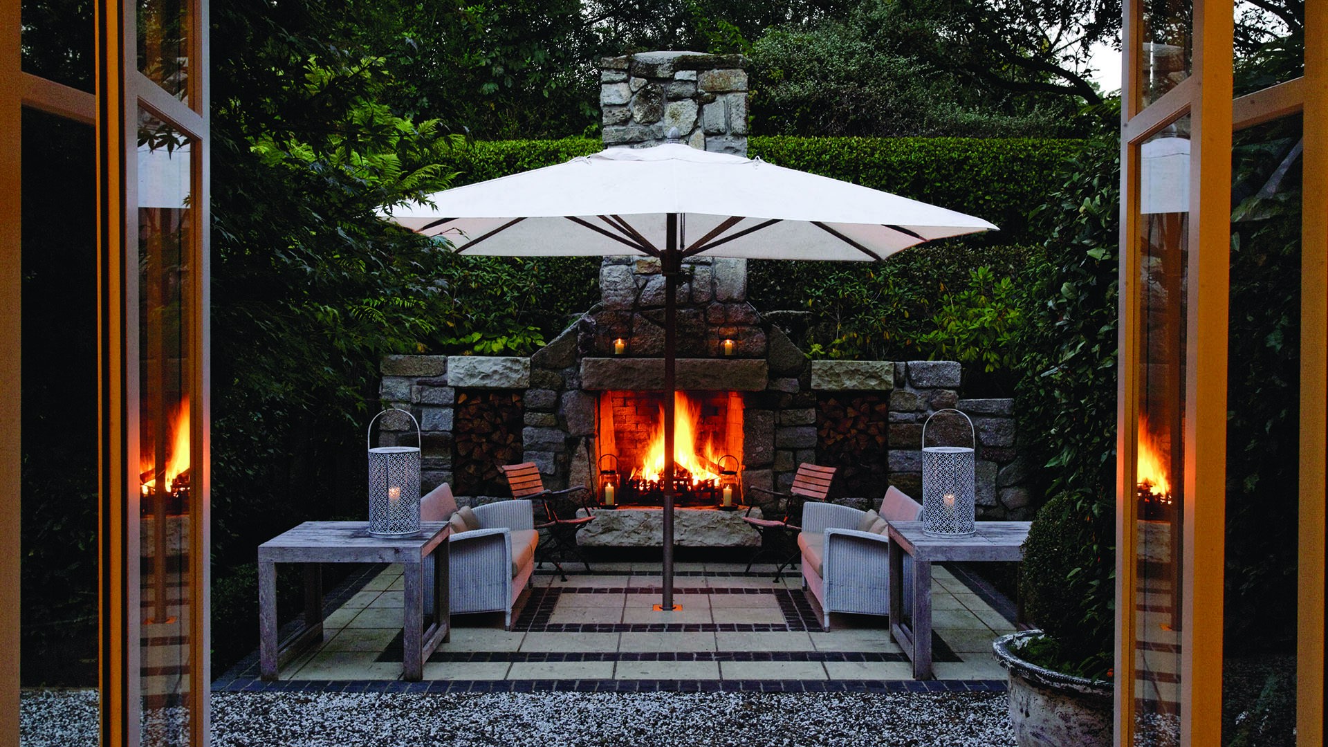Worldwide, New Zealand, Huka Lodge, Outdoor fireplace
