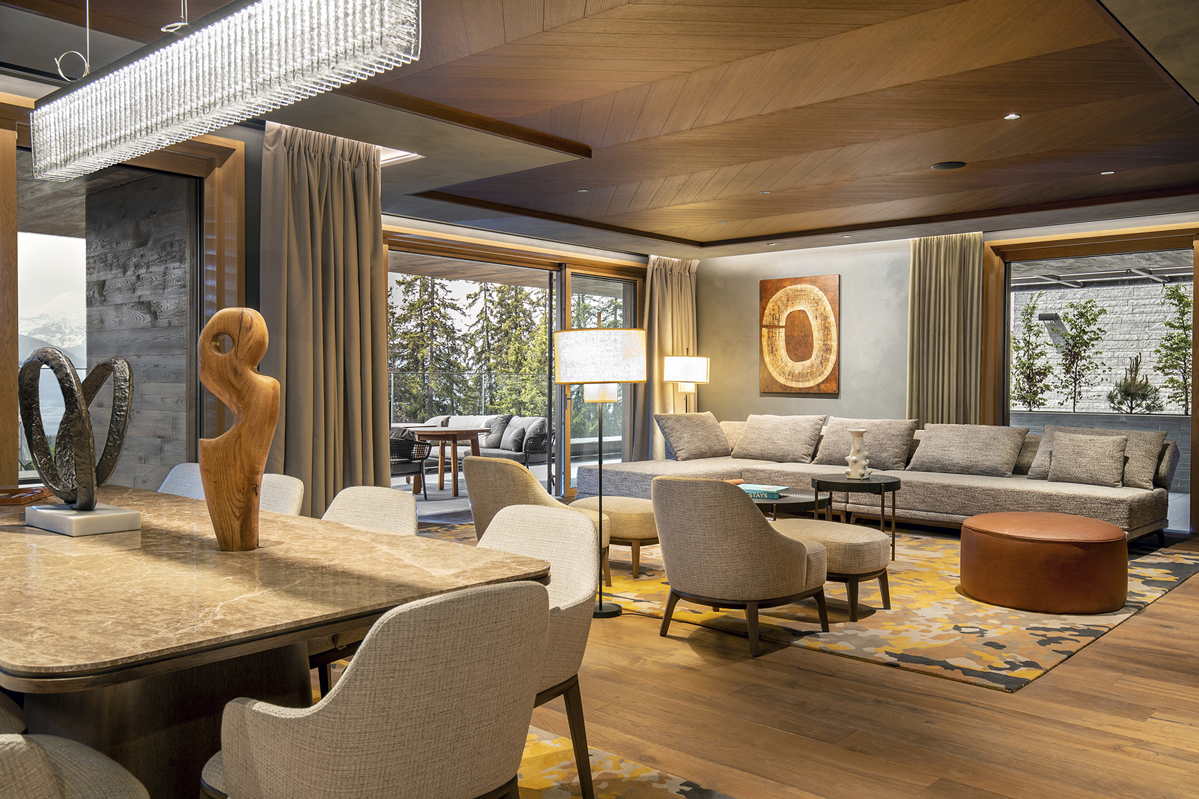 Ski & Snow, Europe, Switzerland, Crans-Montana, Six Senses Crans-Montana, residence lounge 