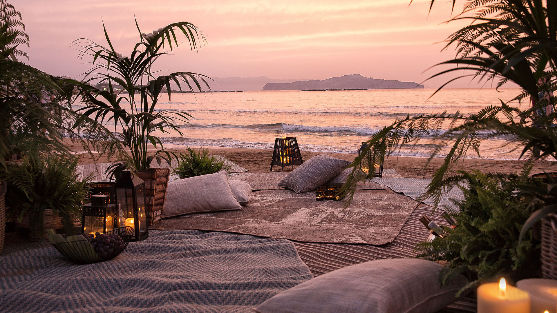 Europe, Greece, Crete, Domes Noruz Chania, Sunset By The Beach