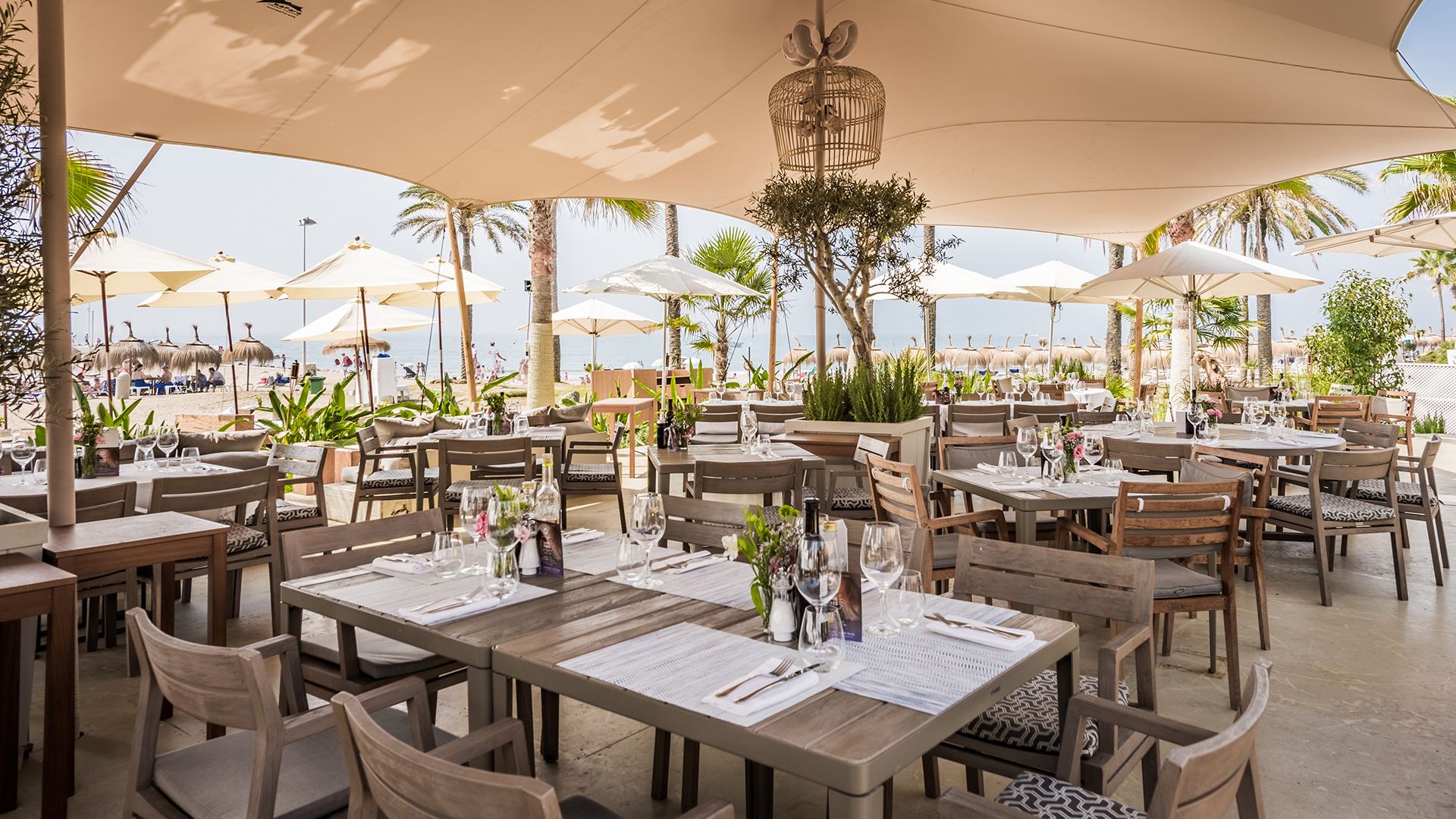 Europe, Spain, Costa del Sol, Puente Romano Beach Resort, El Chiringuito Marbella