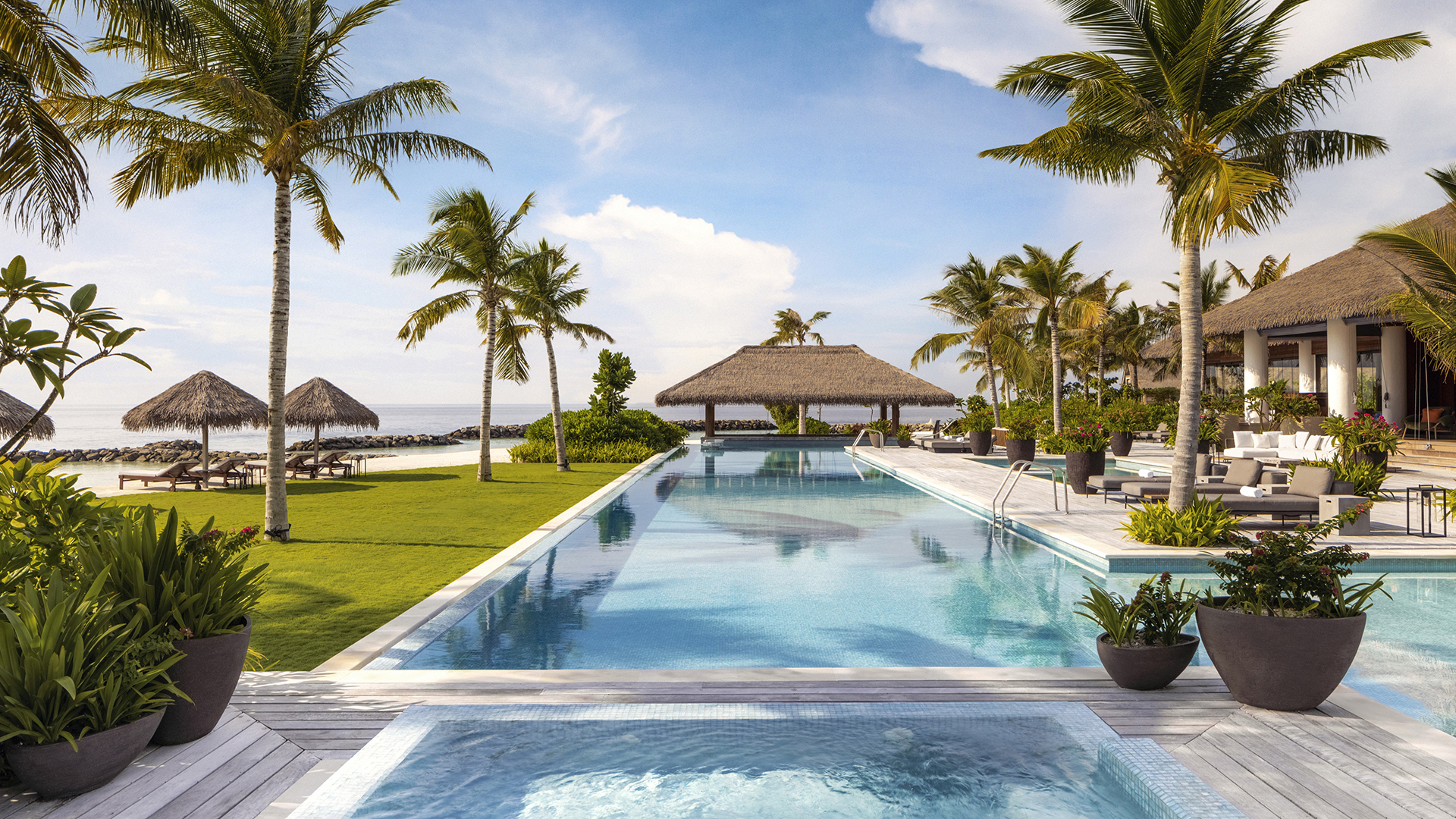 Indian Ocean, Maldives, Waldorf Astoria Ithaafushi Private Island, Pool