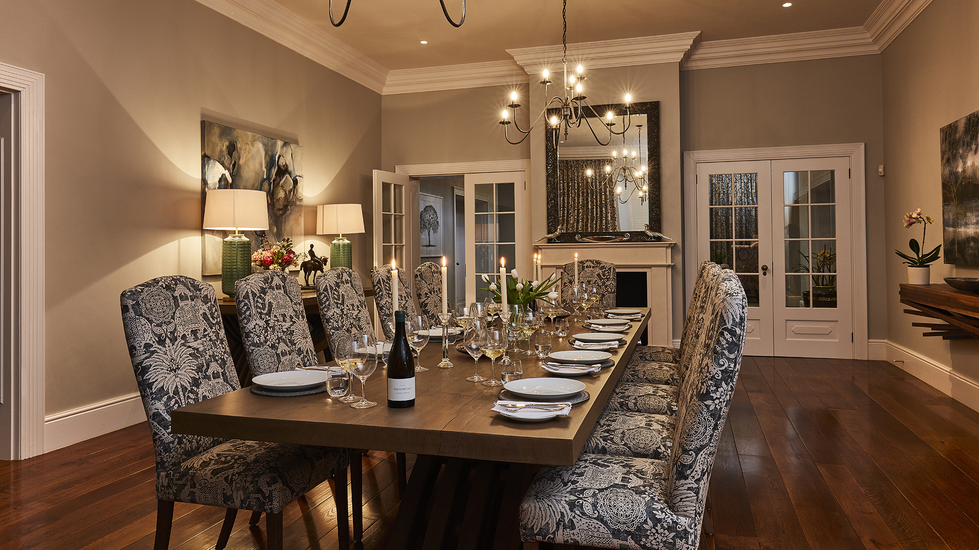  Africa, South Africa, Paarl, Brookdale Estate, Dining Area