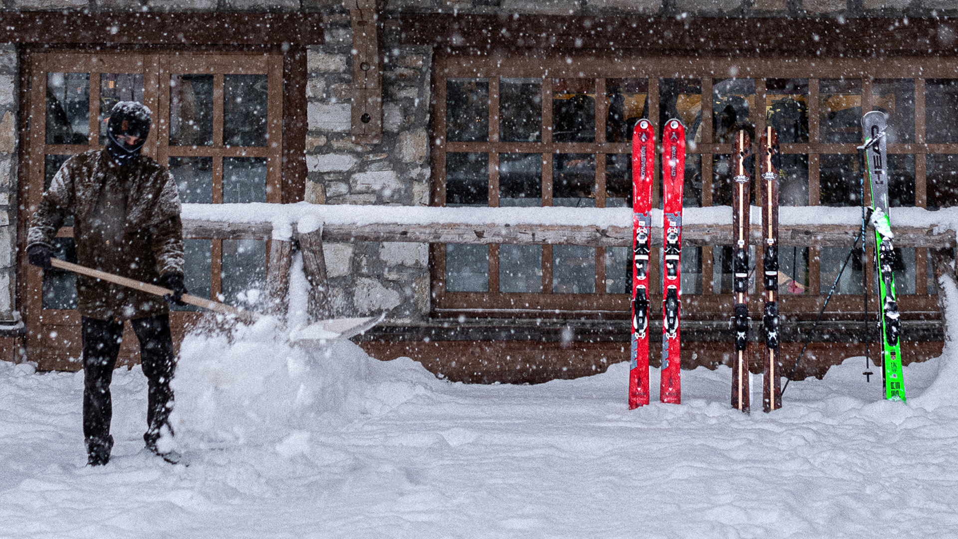 Ski & Snow. France, Val D'Isere, Les Barmes De l'Ours, Exterior skiis