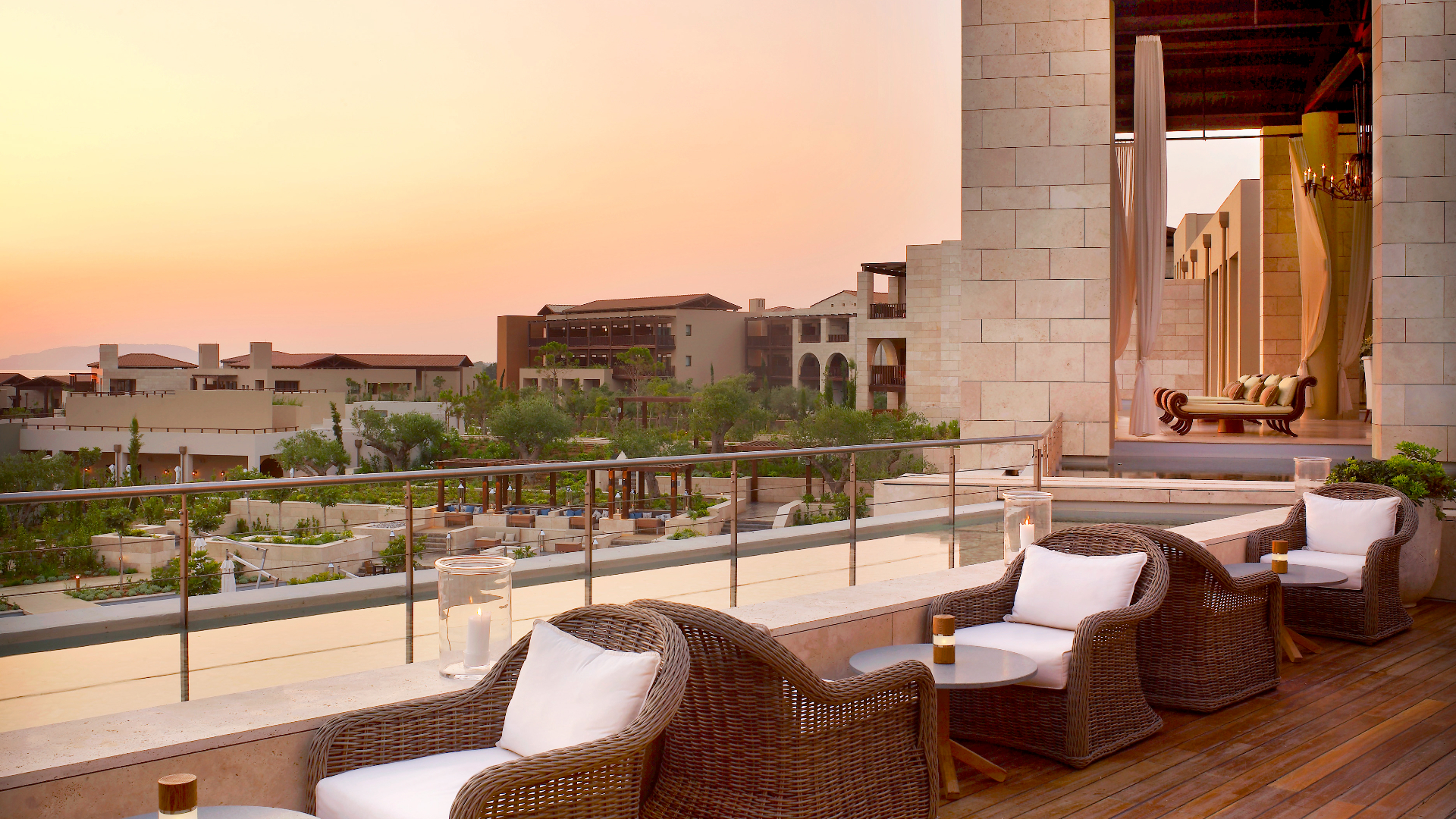 Europe, Greece, The Romanos, Anax Lounge Terrace