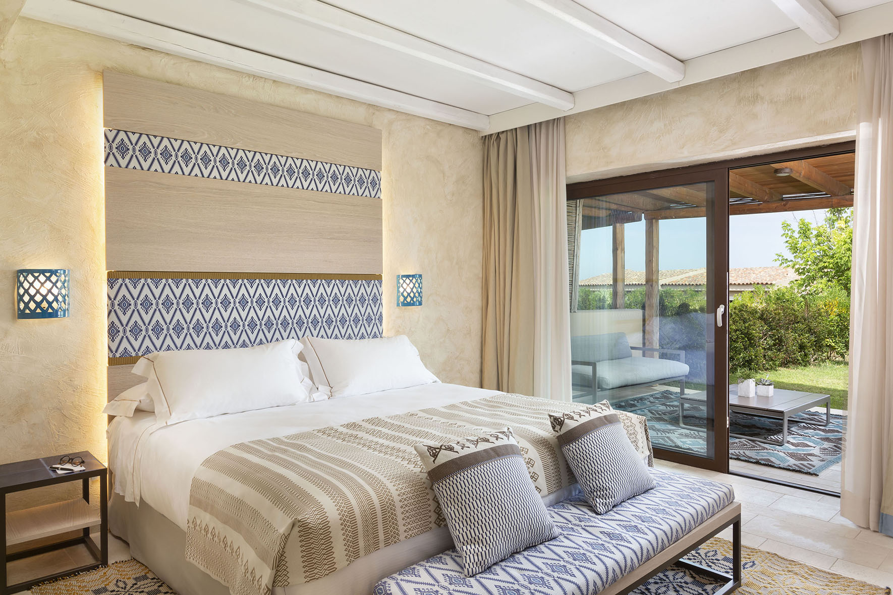 Europe, Italy, Baglioni Resort Sardinia Rooftop Terrace Suite Bedroom