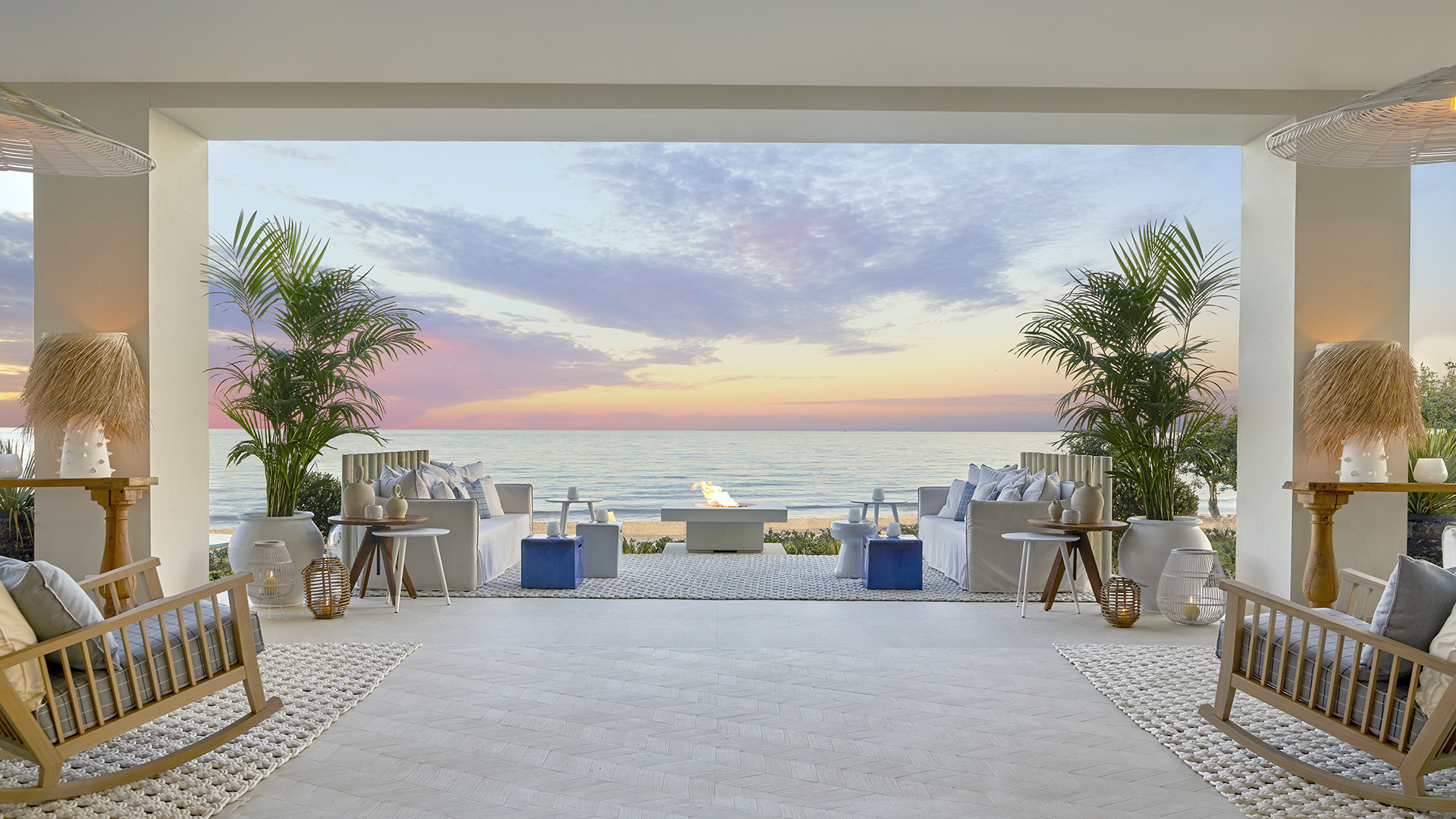 Europe, Spain, Mainland, Ikos Andalusia, Bar Fire Pit