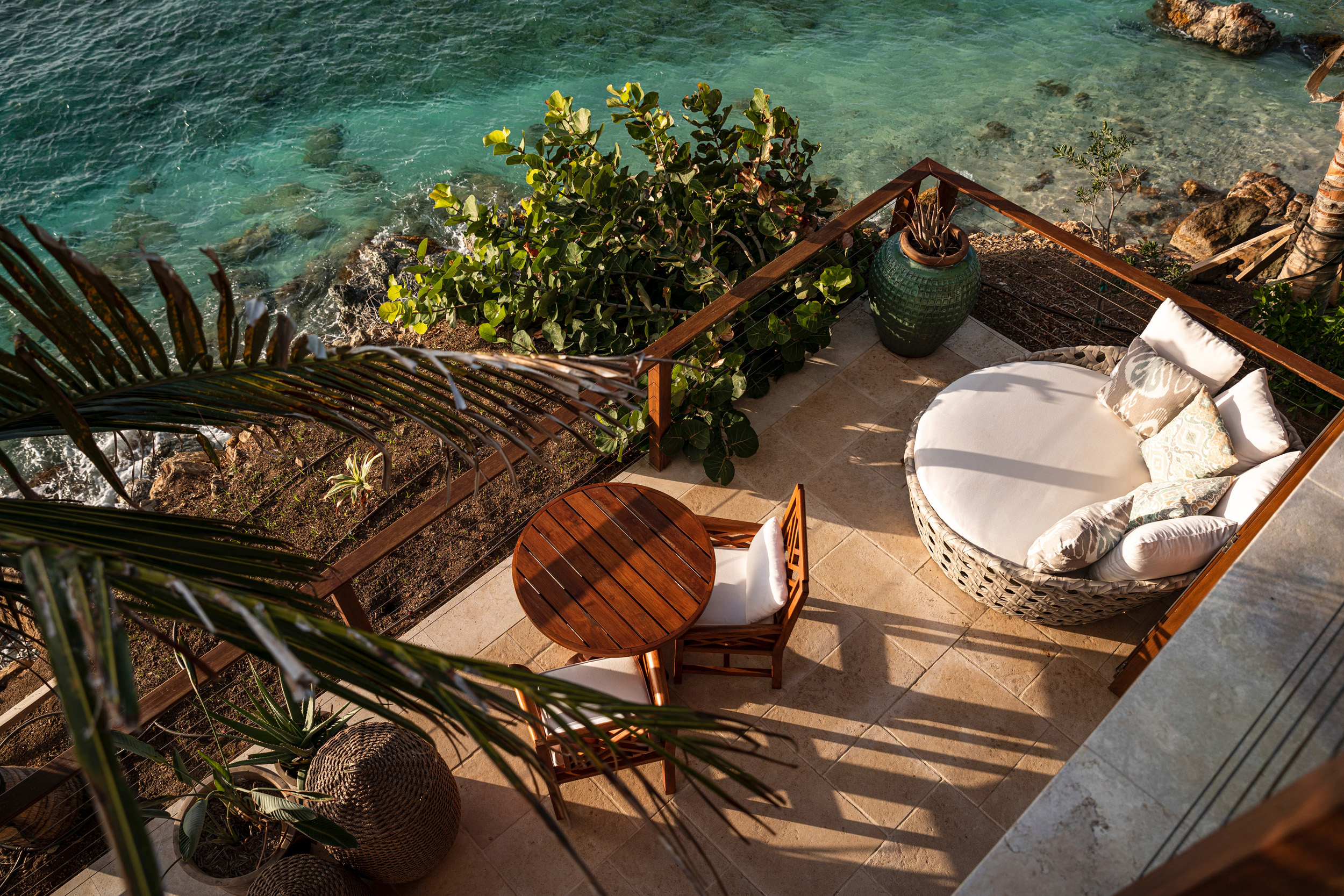 Caribbean, British Virgin Islands, Necker Island, Bali Cliff Lower Terrace