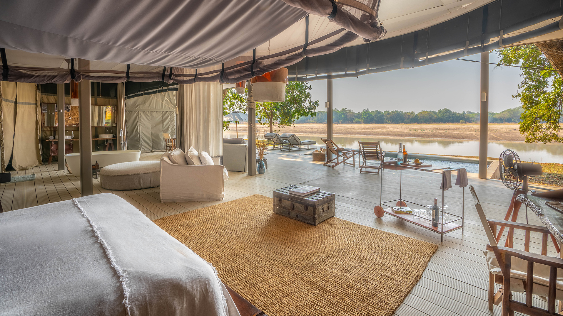 Africa, Zambia, Time + Tide Chinzombo, family tented suite 